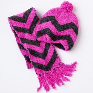 Jumping Beans Purple Chenille Hat & Scarf Set, M/L